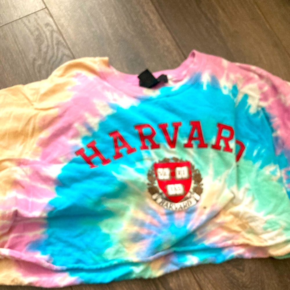 tye dye wash harvard crop top